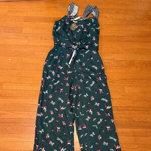 Matilda Jane butterfly and hummingbirds Green Jumpsuit